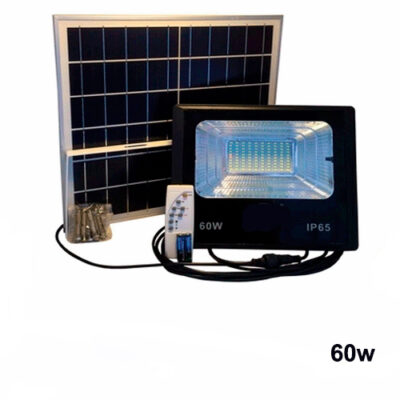 Refletor LED com Placa Solar e Controle Remoto 60W