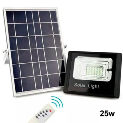 Refletor LED com Placa solar e Controle Remoto 25W