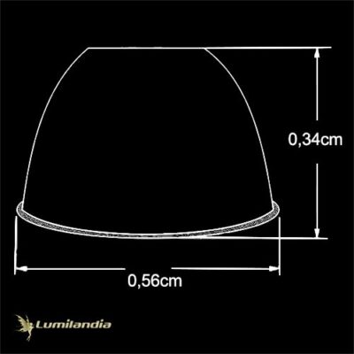 Cúpula para Luminária Prismática 22" Polegadas em Acrílico - Dimensões