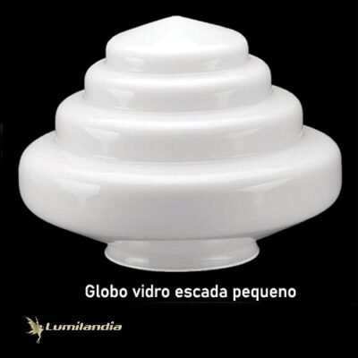 Globo de Vidro para Luminária Escada Leitoso Pequeno - Boca 10cm