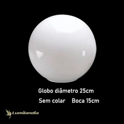 Globo de Vidro para Luminária 15x25cm - Sem Colar