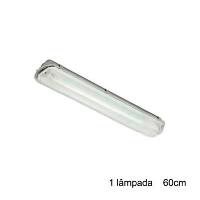 Luminária Industrial Hermética com Proteção de Acrílico – Para TuboLED 1x ou 2x 8/10w