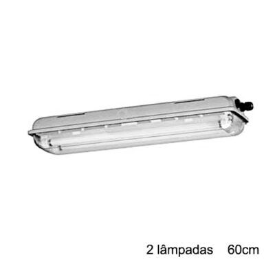 Luminária Industrial Hermética com Proteção de Acrílico – Para TuboLED 1x ou 2x 8/10w
