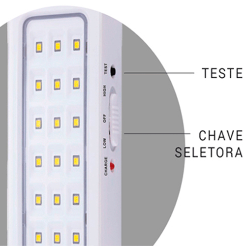 Luminária de Emergência Autônoma 2w com LED Integrado