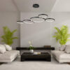 Pende 5 Aros com LED Integrado