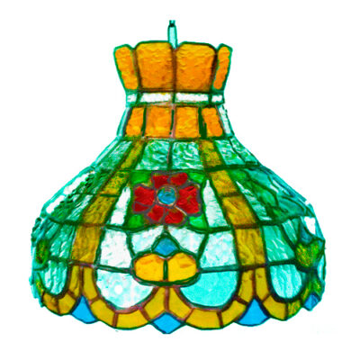 Pendente Vitral Estilo Tiffany Vintage Lis