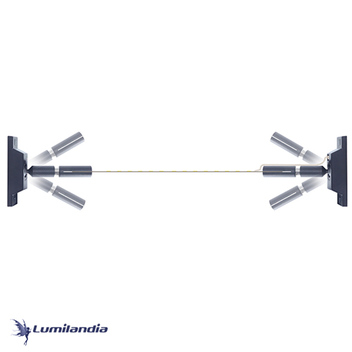 Perfil Suspenso Linear Tensionado Luz Direta ou Indireta Conectado Entre Dois Pontos de Até 3, 6, 9, 12, 16 ou 20 Metros