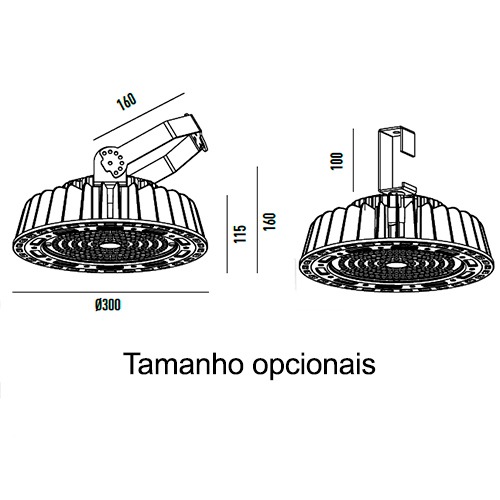 Projetor Ovni Highbay com LED Integrado