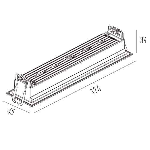 Luminária de Embutir Picolo com Aba Sêxtuplo 14W