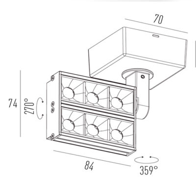 Projetor de Sobrepor Duplo Picolo 14W