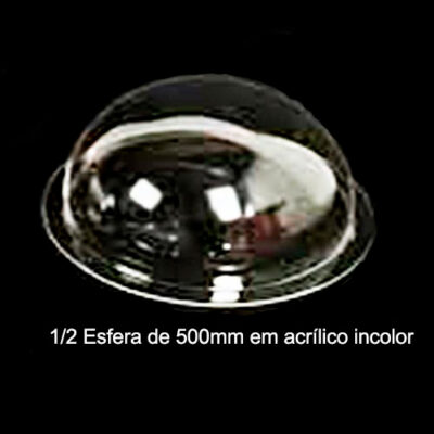 Difusor Esfera 1/2 de 500mm em Acrílico Incolor