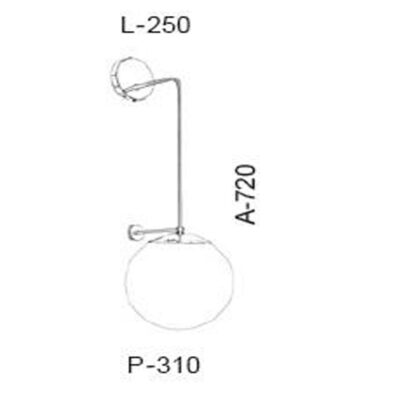 Luminária de Parede Arandela 2 Pontos com 1 Globo