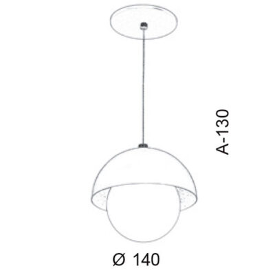 Luminária de Teto Pendente Meia Bola com Globo