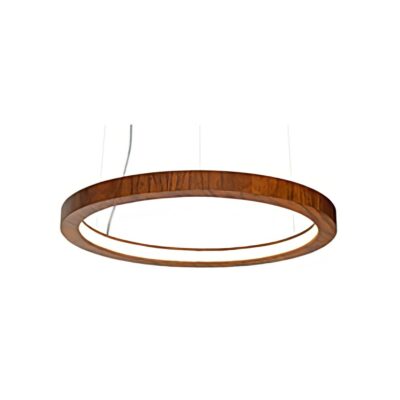 Pendente Aro LED de Madeira Horizontal