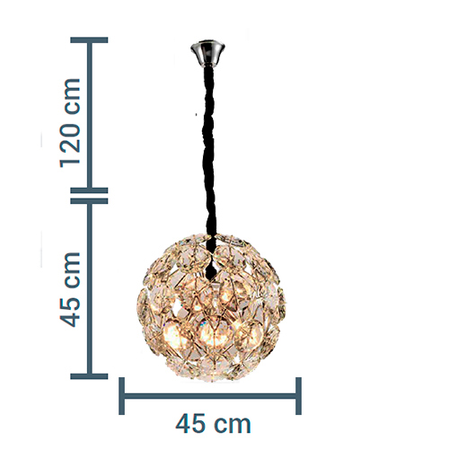 Luminária de Teto Pendente Cristal Monaco com LED Integrado