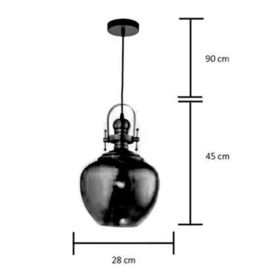 Luminária de Teto Pendente Vidro Ambar e Ourovelho Piao