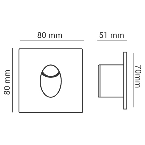 Balizador de Parede de Embutir LED Integrado