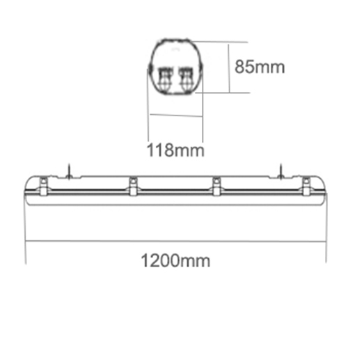 Luminária Hermética Econômica – Para 2 Tubo LED