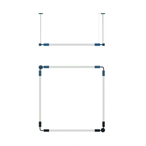 Pendente Tubular Contínua Lâmpada LED Slim Quadrado