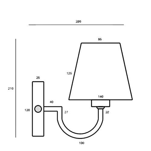 Luminária de Parede Arandela Cúpula Abajur Piccolo