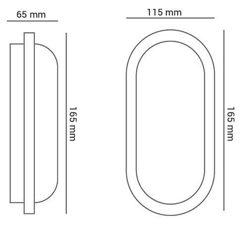 Luminária de Parede Arandela Externa Oval IP65 LED Integrado