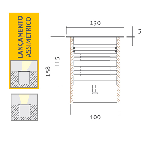 Luminária de Solo Embutido LED 15W