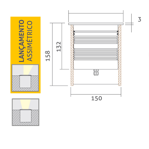 Luminária de Solo Embutido LED 20W