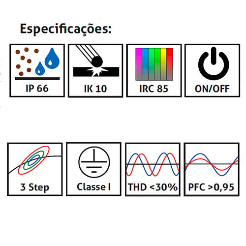 especificações