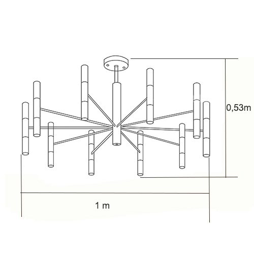 Luminária de Teto Lustre 20 Lâmpadas