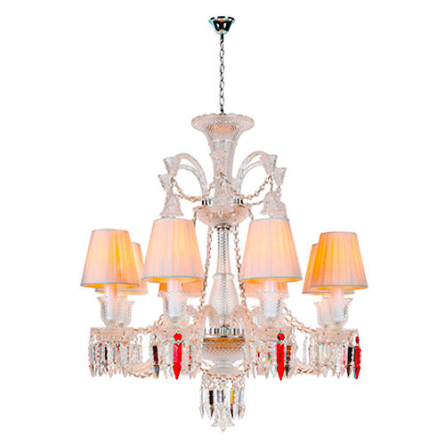 Luminária de Teto Lustre Baccarat 8 Cúpulas