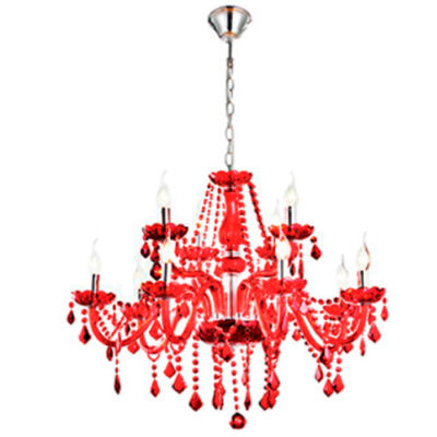 Luminária de Teto Lustre Maria Thereza Vermelho