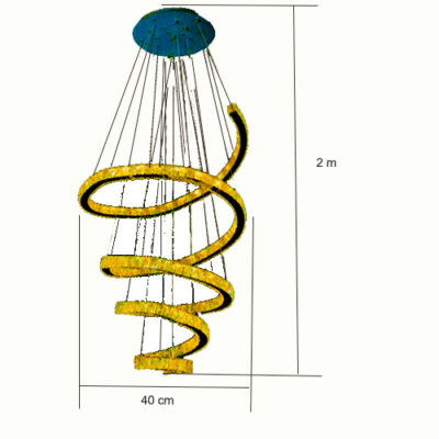 Luminária de Teto Lustre Pendente Espiral com LED