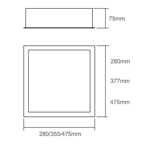 Luminária de Teto Plafon Quadrado Embutir LED Integrado