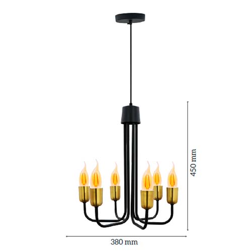 Luminária de Teto Lustre Bartolo 6