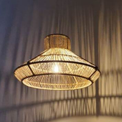 Luminária de Teto Pendente em Fibra Natural Sisal