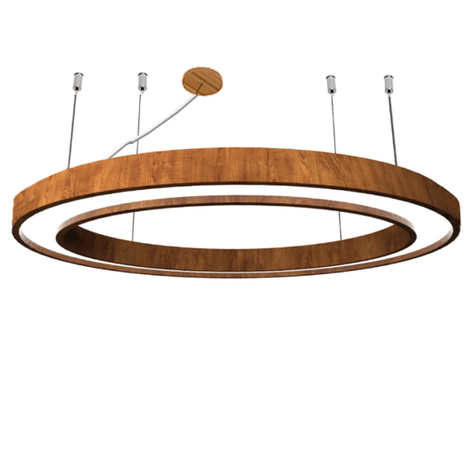 Pendente madeira oval Vasadofabricado em madeira e acrílico, LED integrado
