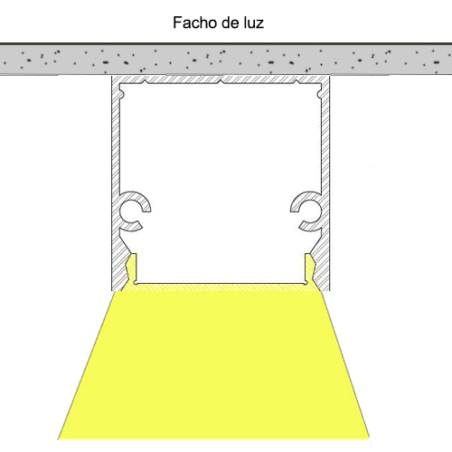 Perfil de Sobrepor de Alumínio Extrusado Linear com Difusor 3,2cm1