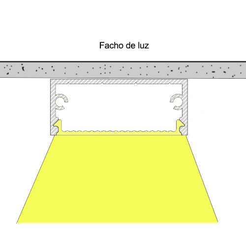 Perfil de Sobrepor de Alumínio Extrusado Linear com Difusor 4,9cm6