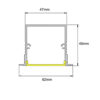 Sistema Perfil Linear de Alumínio Extrusado Alta Potencia 2 Fitas Led com Difusor6