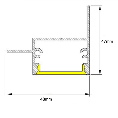 Perfil de Embutir de Alumínio Extrusado no Frame Linear 4,7cm1