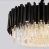 Lustre Pendente negro retangular cristal 80cm x 35cm