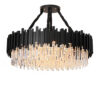 Lustre Pendente negro redondo cristal 75cm