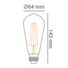 Filamento LED - ST64 cristal