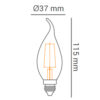 Lâmpada Vela chama Filamento âmbar LED 2W