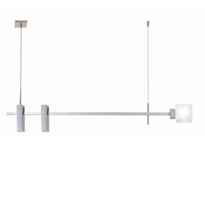 Lustre pendente Square 2+1 lustre em alumínio e vidro para lampadas LED