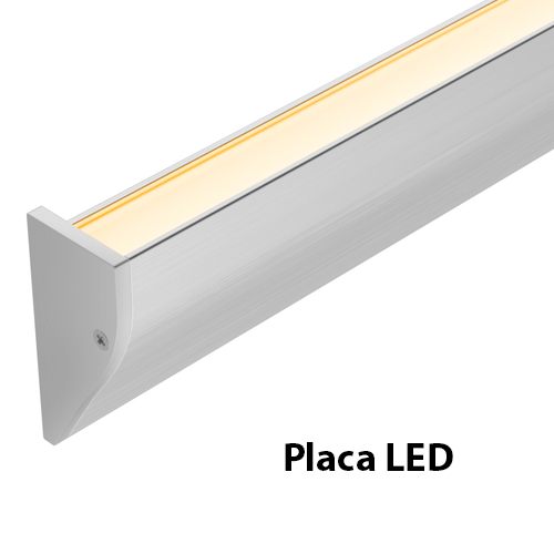 Rodape Iluminado placa fabricado em metal e acrilico