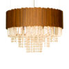 Lustre Madeira Ripado Cristal, lustre para lampadas LED