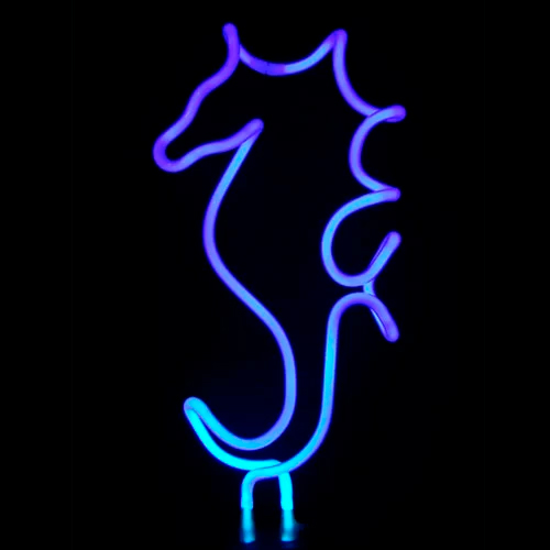 Abajur de Neon cavalo marinho